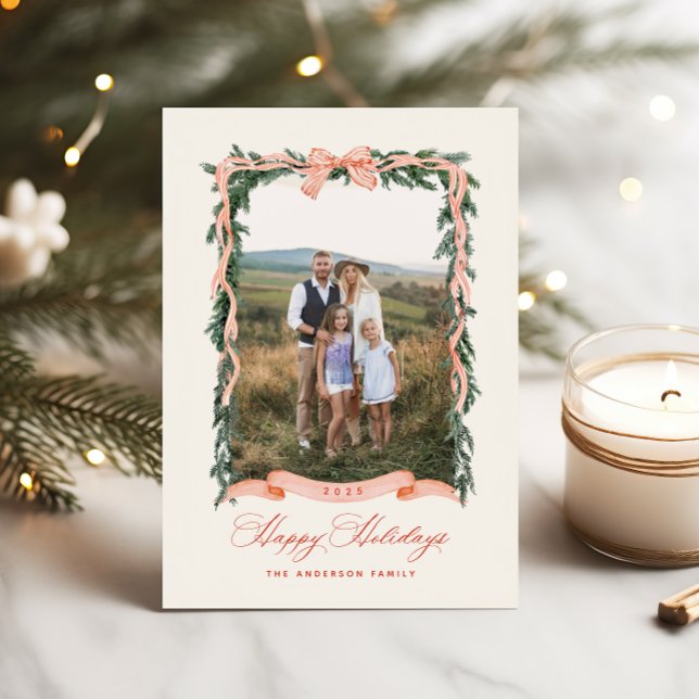 Jul Garland Helgdag Photo Card Julkort (Skapare uppladdad)