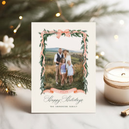 Jul Garland Helgdag Photo Card Julkort