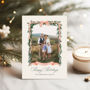 Jul Garland Helgdag Photo Card Julkort