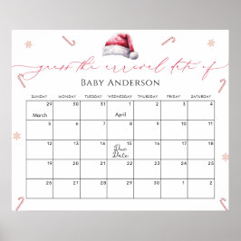 Jul-gästen i Santa Baby, förfallodatum Kalender Poster