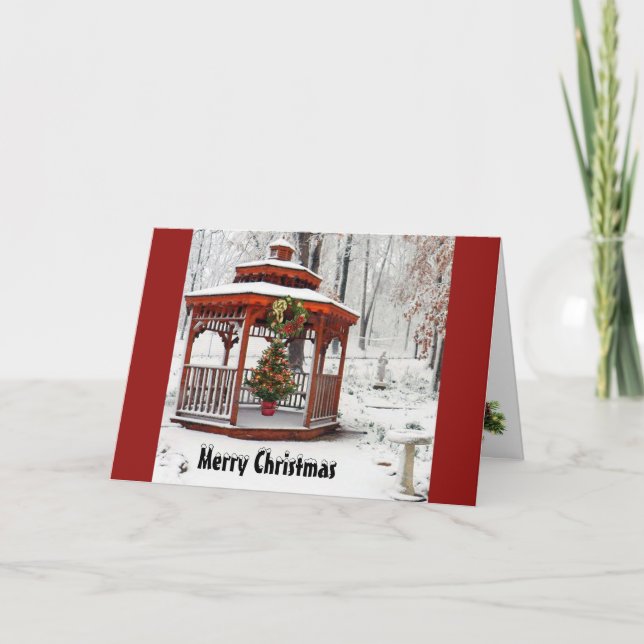 Jul Gazebo Card, God jul Vågrät Helgkort (Framsida)