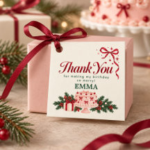 Jul Geburtstag Rosa Tårta Slinga Förmånsetikett