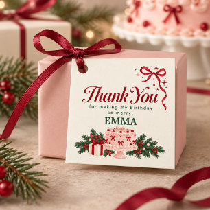 Jul Geburtstag Rosa Tårta Slinga Förmånsetikett Gåvor Etiketter