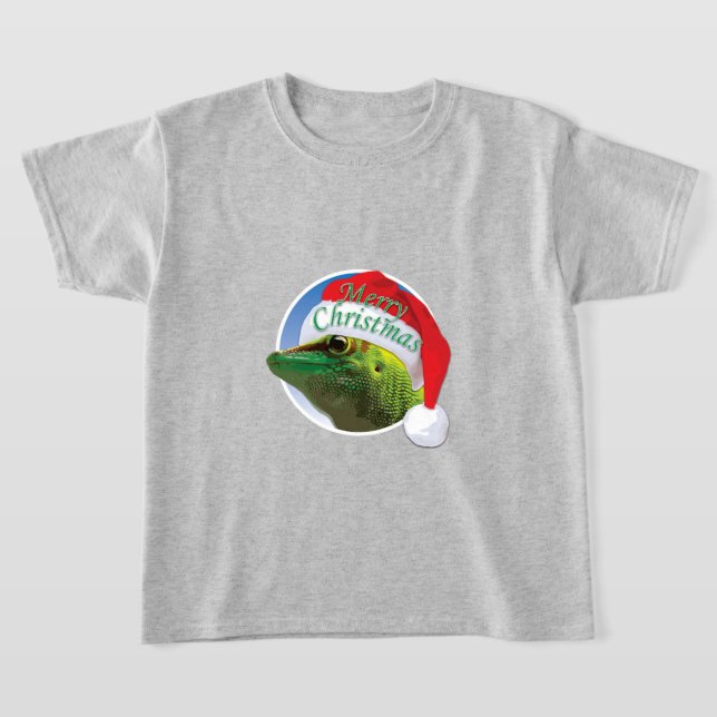 Jul Gecko - Barns Grundläggande T-Shirt (Laydown)