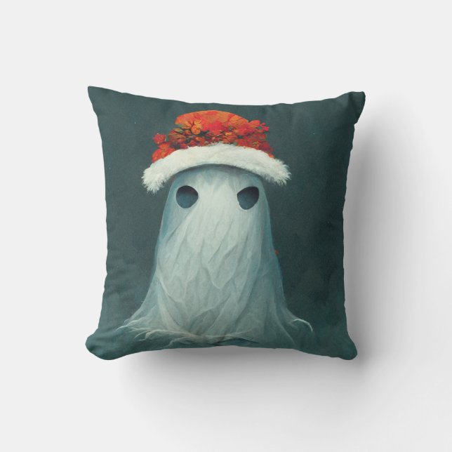 Jul Ghost med tomten Hat Kudde (Framsida)