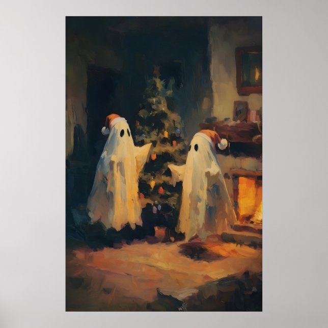Jul Ghost Väggkonst Mysig Hösttryck, Xmas (Framsidan)