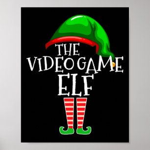 Jul Gif för familjen med videospel-alv grupp match Poster
