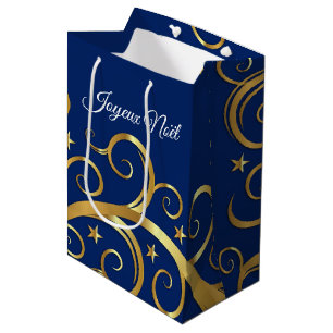 Jul Gift Bag Majestic Swirls Joyeux Noel