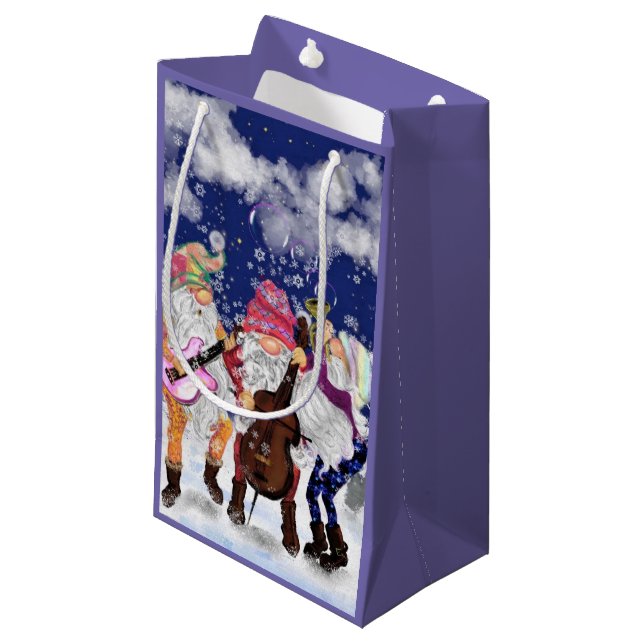 Jul Gift Bag Music Gnome Band Funny (Framsidan Vinklad)