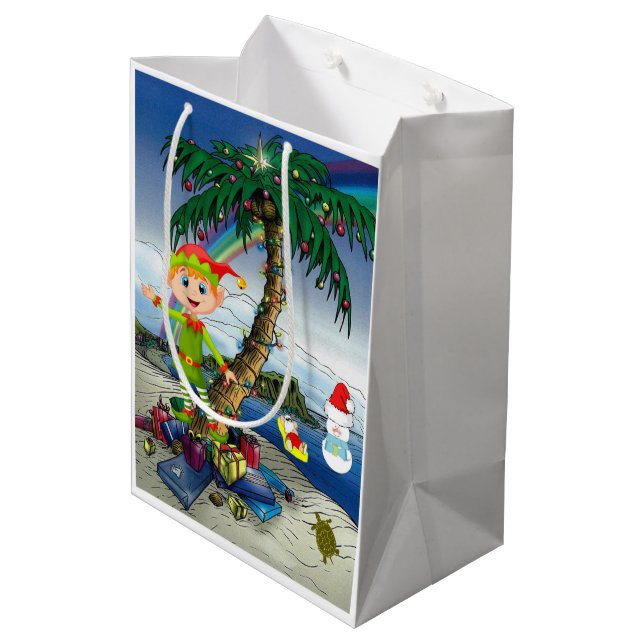 Jul Gift Bags Elf, Beach Bum Santa (Baksidan Vinklad)