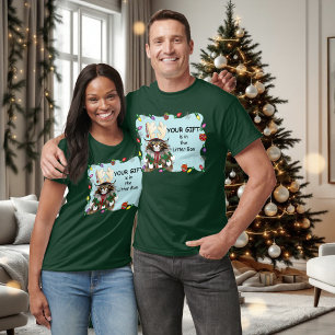 Jul Gift Cat Grönt Funny T Shirt
