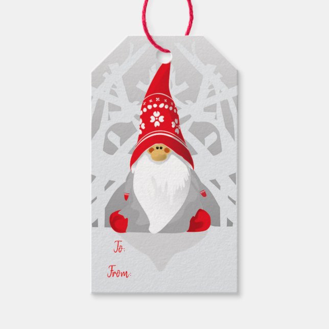 Jul Gift Elf Presentetikett (Framsidan)