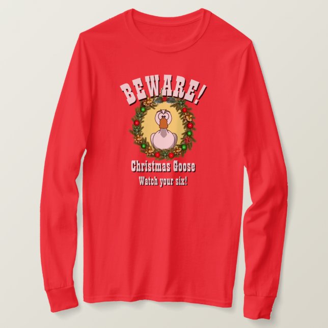 Jul Gift Funny Novelty CHRISTMAS GOOSE T Shirt (Design framsida)