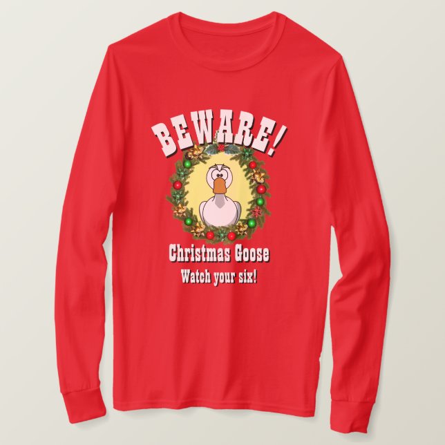Jul Gift Funny Novelty CHRISTMAS GOOSE T Shirt (Design framsida)