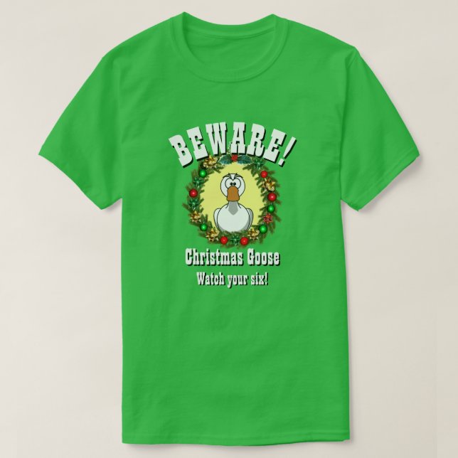 Jul Gift Funny Novelty CHRISTMAS GOOSE T Shirt (Design framsida)