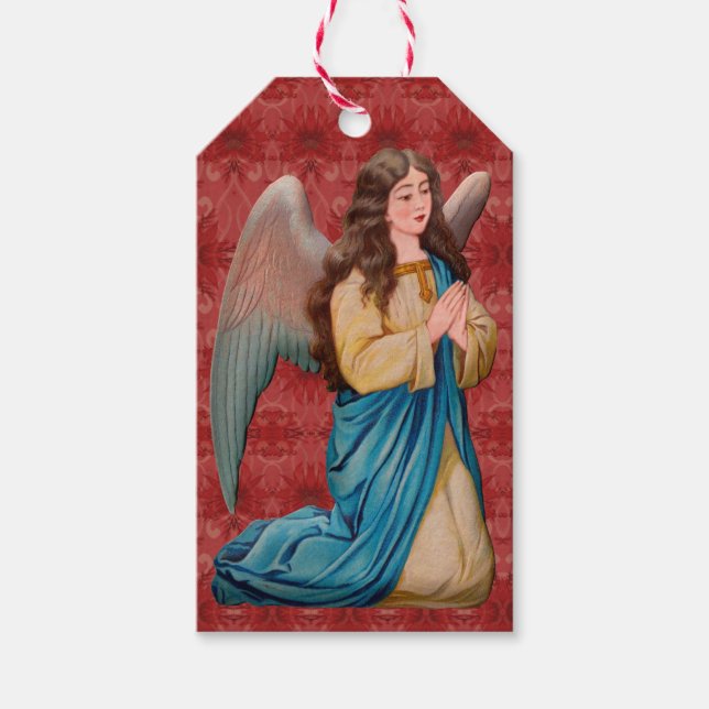 Jul Gift Märkre Victorian Söt Angel Presentetikett (Framsidan)