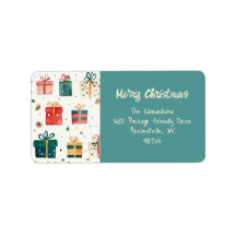 Jul Gift Paket Vintage-adressetikett