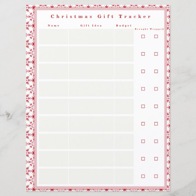 Jul Gift Tracker for Binder (Framsida)
