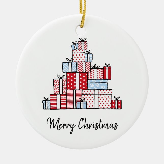 Jul Gifts Helgdag Circle Ornament (Framsidan)