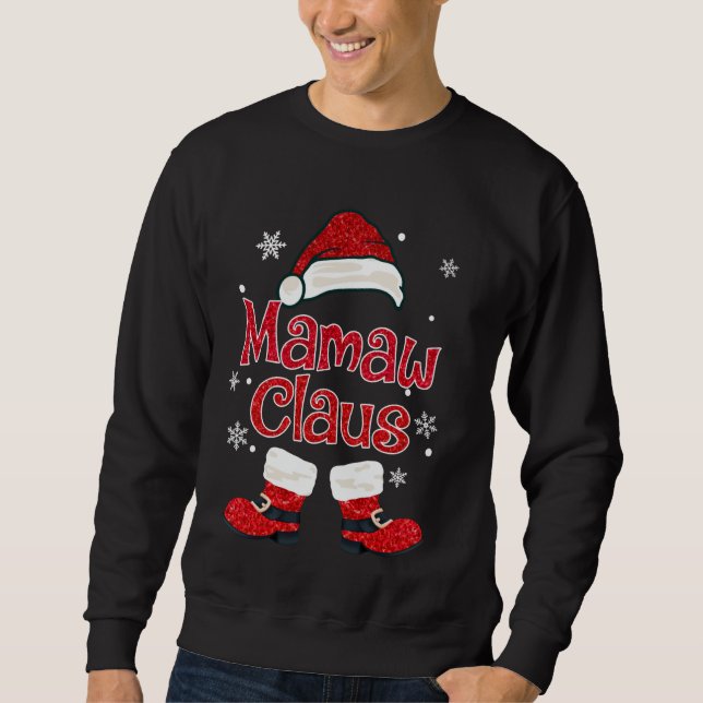 jul Gigi Claus Grandmor Moster Mor Daugh Lång Ärmad Tröja (Framsida)