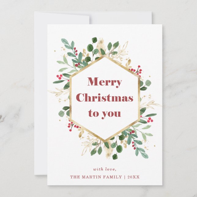 jul Gilded Greenery | Tillbaka till foto Julkort (Framsida)