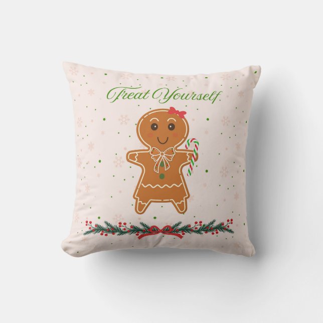 Jul Gingerbread Kvinna Kudde (Framsida)