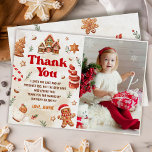 Jul Gingerbröd House Birthday Photo Tack Kort<br><div class="desc">Jul Gingerbröd House Birthday Foto - tack ditt kort</div>