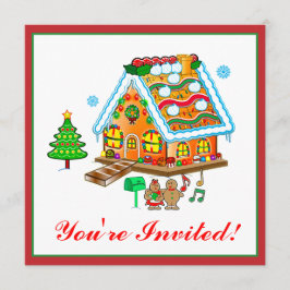 Jul Gingerbröd House Party bjudan Inbjudningar