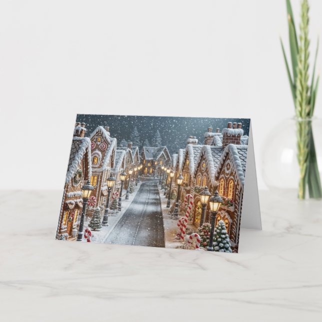 Jul Gingerbröd Village Kort (Framsida)