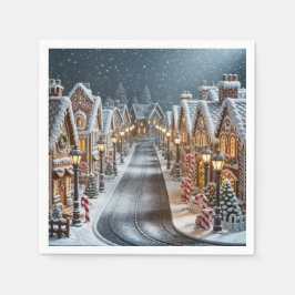 Jul Gingerbröd Village Pappersservett