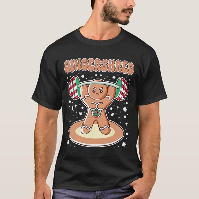 Jul Gingershred Funny Pepparkaksgubbe Gym Bo T Shirt (Framsida)
