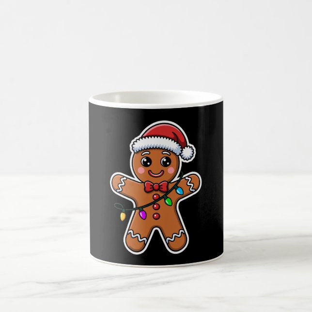 Jul Gingubbe Santa Hatt Ljus Jul Kaffemugg (Center)