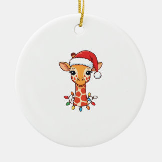 Jul Giraff Julhatt och Färgglada Ljus Julgransprydnad Keramik