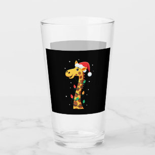 Jul Giraff Santa Hatt Ljus Giraff Män Kvinnor Glaskopp