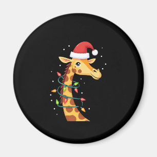 Jul Giraff Santa Hatt Ljus Giraff Män Kvinnor Magnet