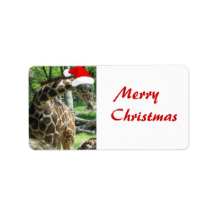 Jul Giraffe Adressetikett