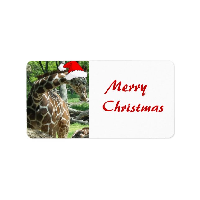 Jul Giraffe Adressetikett (Framsidan)