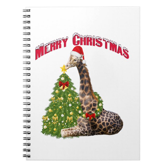 Jul Giraffe Anteckningsbok Med Spiral (Framsidan)