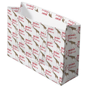 Jul Giraffe Funny Animal med Santa Hat