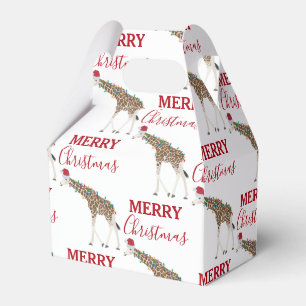 Jul Giraffe Funny Animal med Santa Hat Presentaskar
