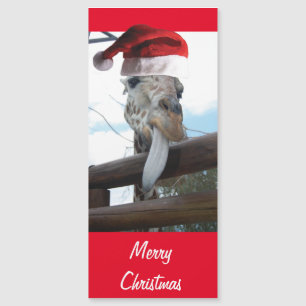 Jul Giraffe med Jultomten Hat