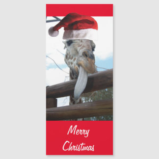 Jul Giraffe med Jultomten Hat