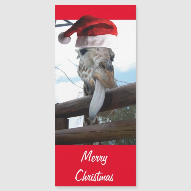 Jul Giraffe med Jultomten Hat (Framsida)