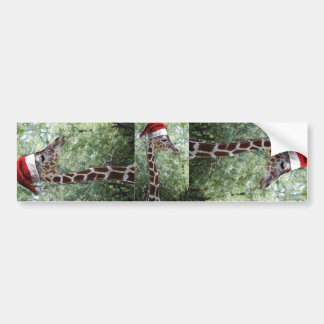 Jul Giraffe med Santa Hat Bildekal