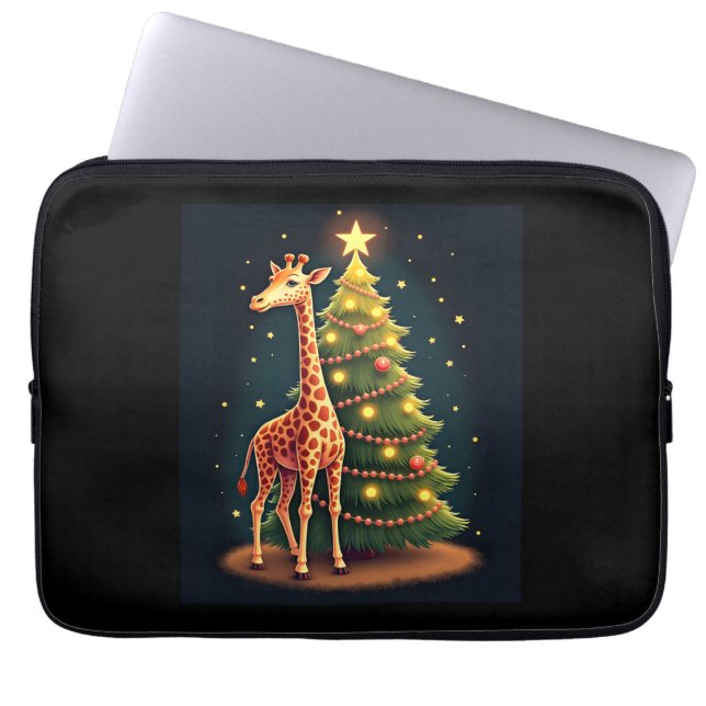 Jul Giraffe Officiell Träd Topper Funny Tall Laptop Fodral (Framsidan)