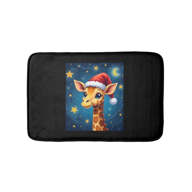 Jul Giraffe Santa Hat Starry Night Helgdag L Badrumsmatta (Framsidan)