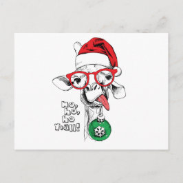 Jul Giraffe Santa Helg Vykort