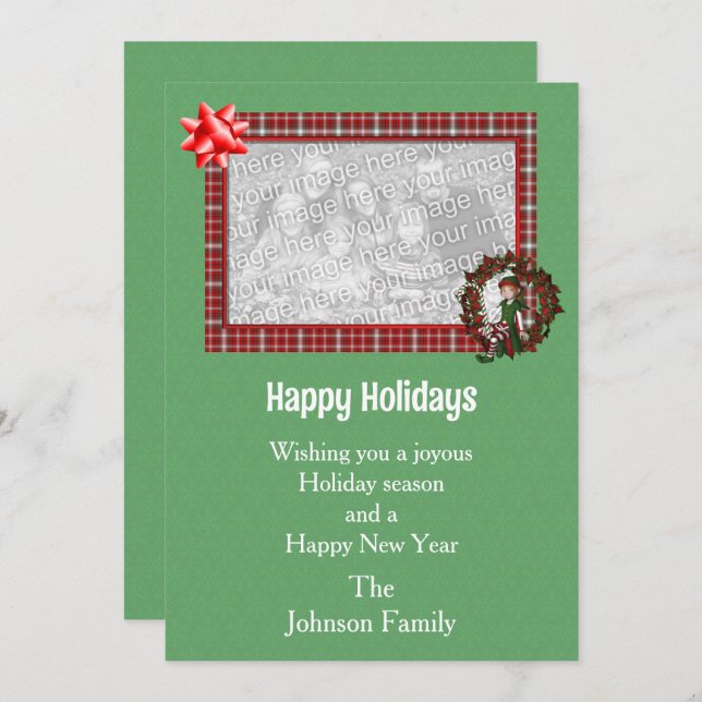 Jul Girl Elf Wandeans Photo Julkort (Fram/baksida)