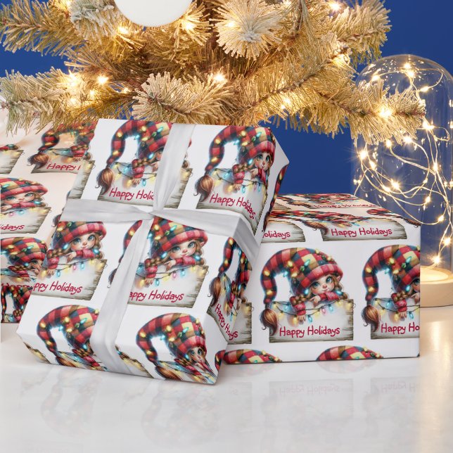 Jul Girly Gnome med Play Hat Presentpapper (Helgdagar)