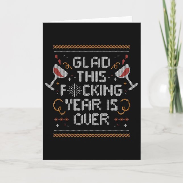 Jul Glad att det här jävla året är över - Roligt f Kort (Framsida)